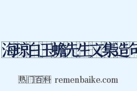 海琼白玉蟾先生文集造句是什么意思的图片